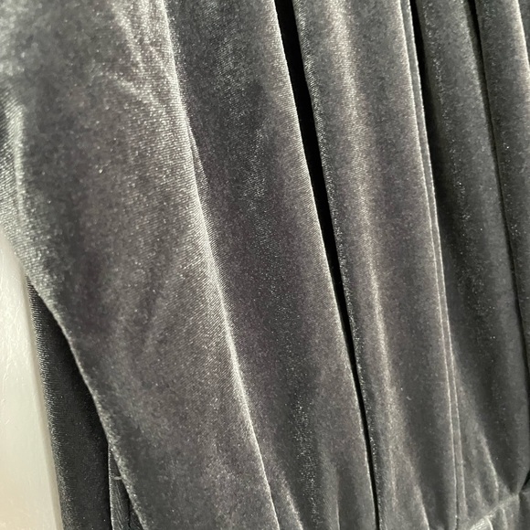 Sage green velour draped jumpsuit - Picture 3 of 11